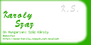 karoly szaz business card