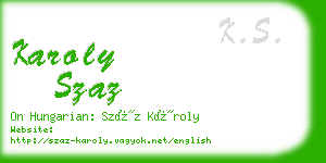 karoly szaz business card